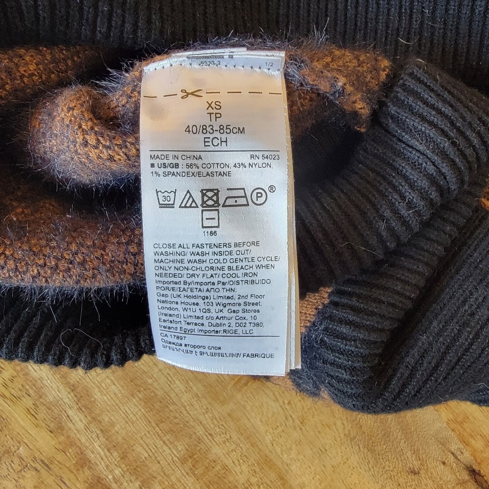 Banana Republic Zebra Animal Print Black Brown Cardigan Sweater V Neck Size XS - Picture 8 of 12